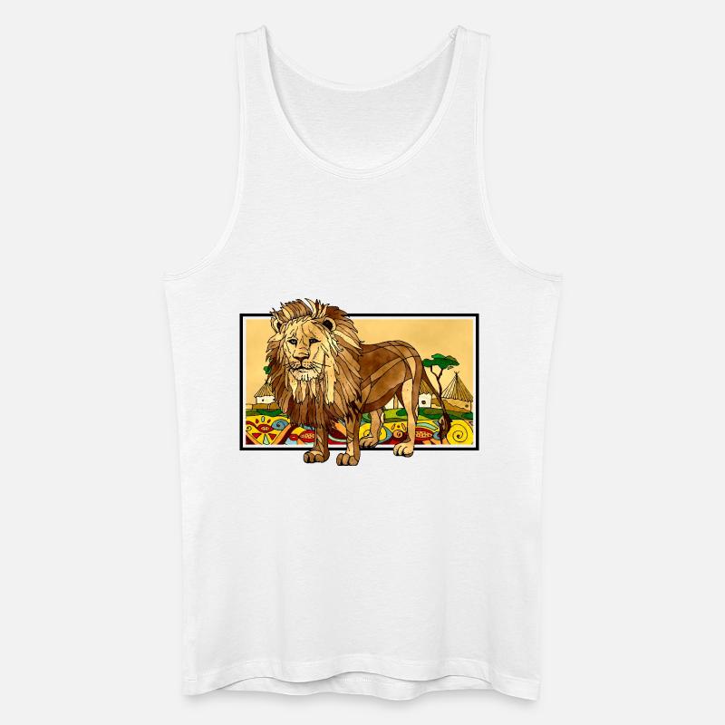 Löwe - Männer Bio Tank Top - Weiß