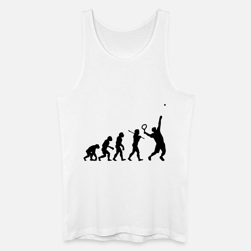 Tennis Evolution - Männer Bio Tank Top - Weiß