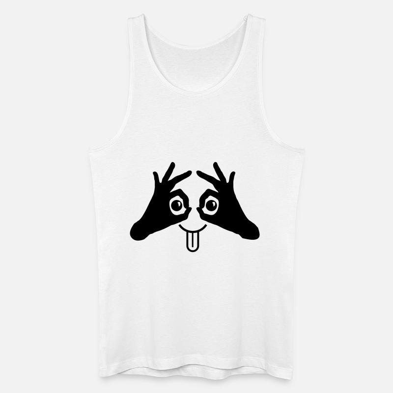 hand_gesicht - Männer Bio Tank Top - Weiß