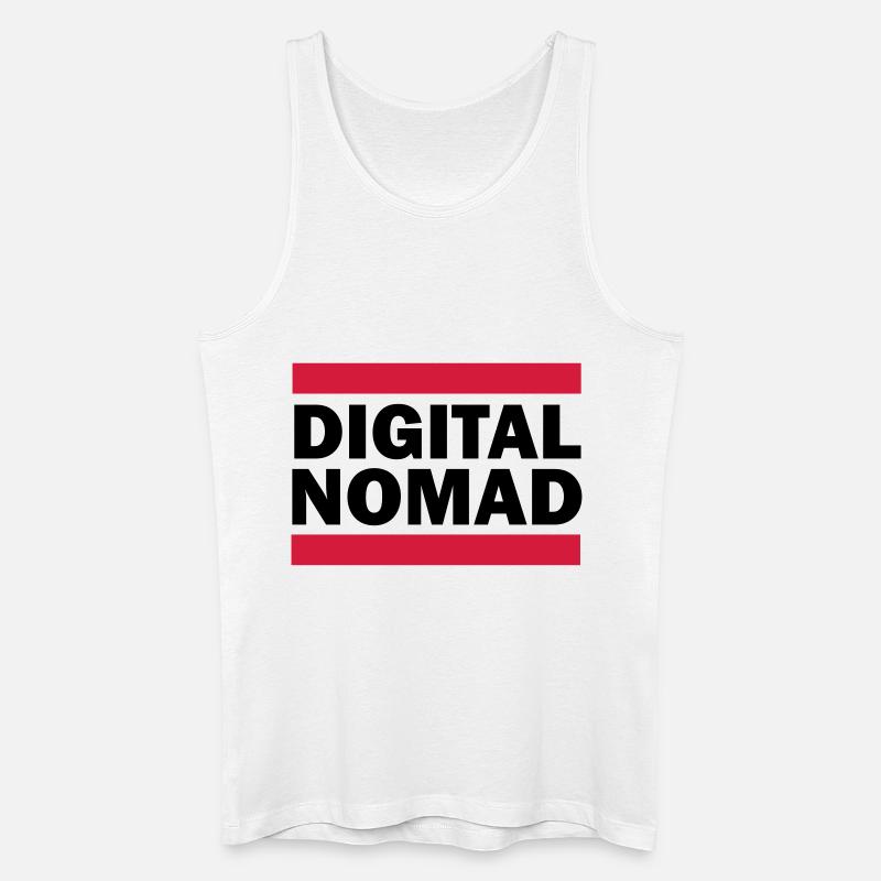 Digital Nomad - Männer Bio Tank Top - Weiß