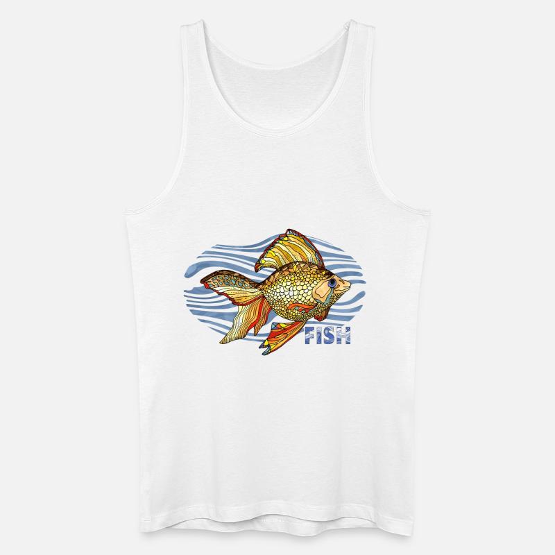 Fisch - Männer Bio Tank Top - Weiß