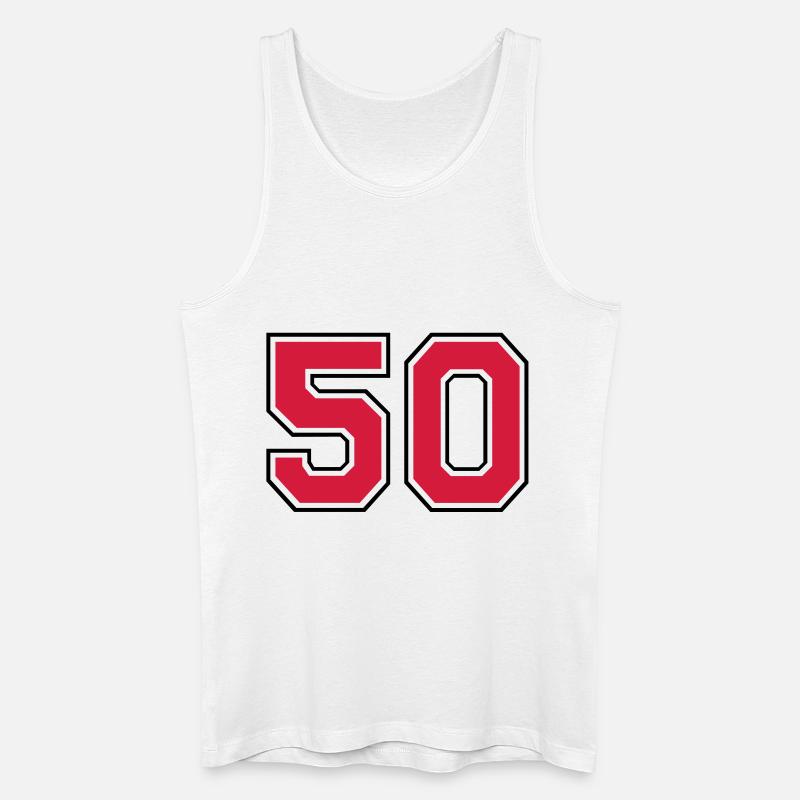 50__f2 - Männer Bio Tank Top - Weiß