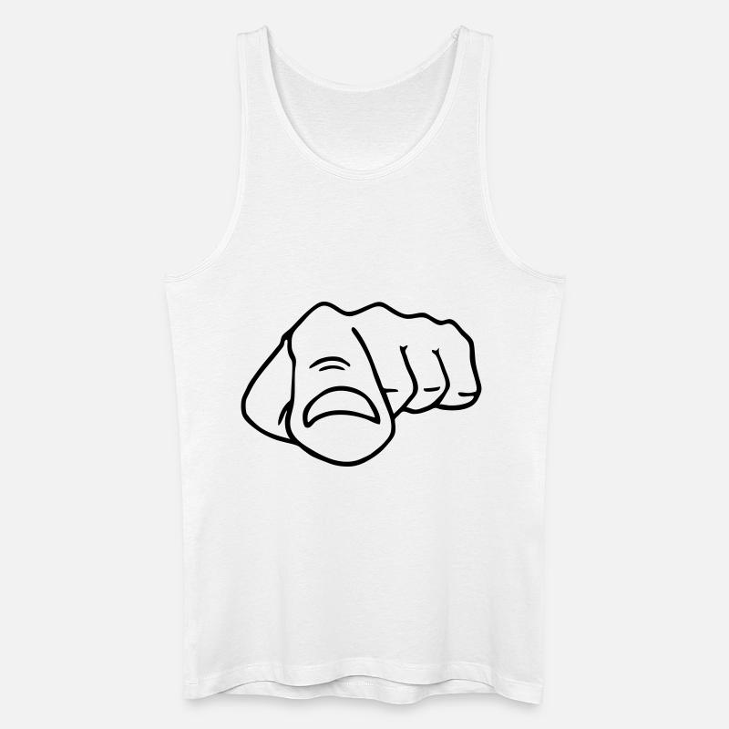 hinweis finger - Männer Bio Tank Top - Weiß