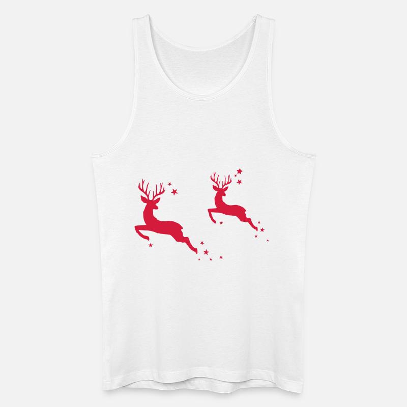 springende Hirsche - Männer Bio Tank Top - Weiß