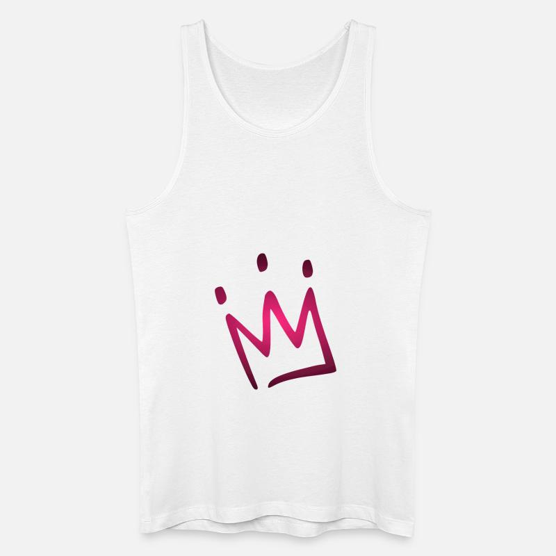 Krone Rosa - Männer Bio Tank Top - Weiß