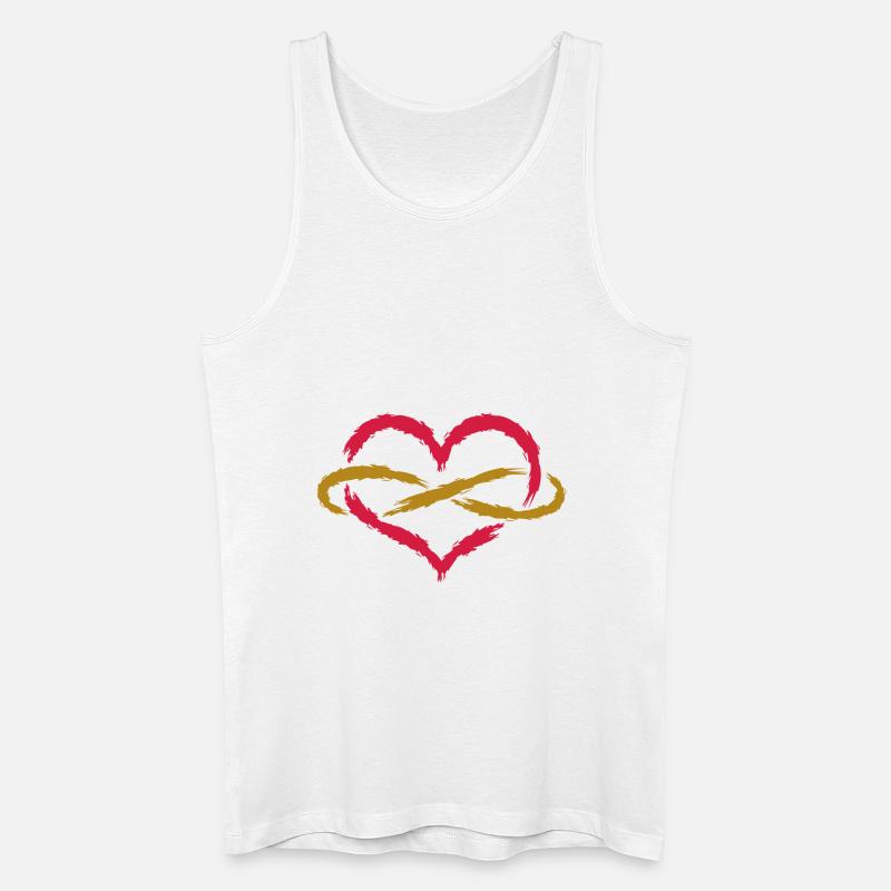 Herz Unendlich Endlos - Männer Bio Tank Top - Weiß