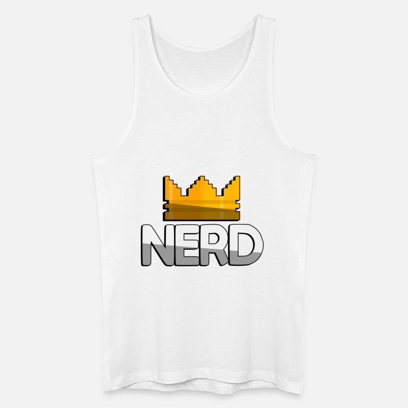 NERD + King Crown - Gaming - Männer Bio Tank Top - Weiß