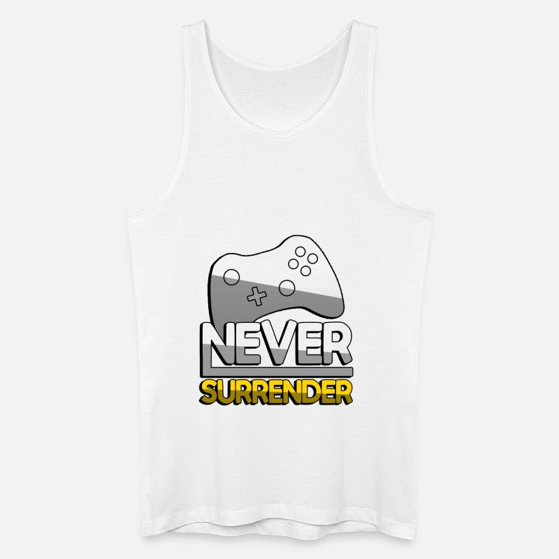 NEVER SURRENDER (Gelb) + Controller - Gaming - Männer Bio Tank Top - Weiß