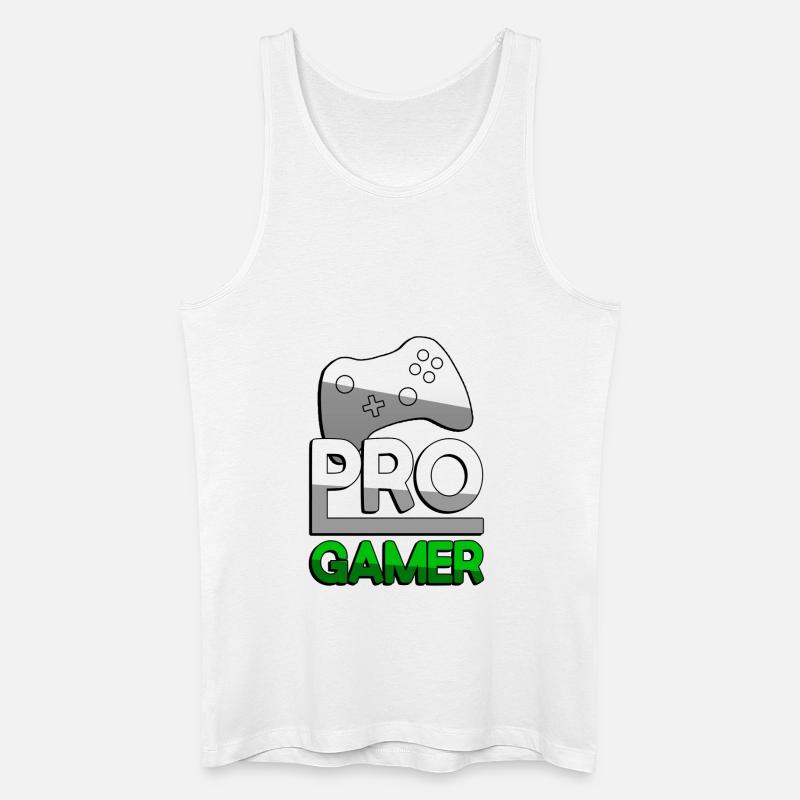 PRO GAMER (Grün) + Controller - Gaming - Männer Bio Tank Top - Weiß