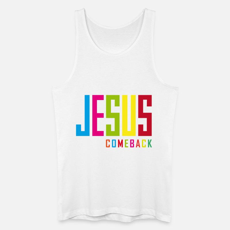 Jesus Comeback – Dein Glaubens-Statement! - Männer Bio Tank Top - Weiß