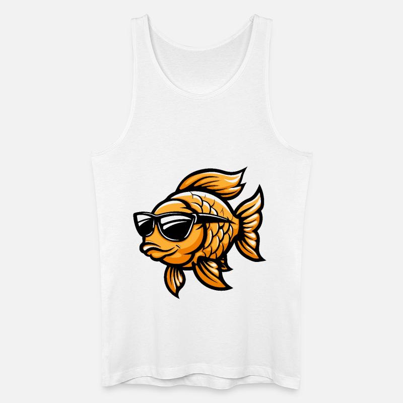 Goldfisch Cool Comic - Männer Bio Tank Top - Weiß