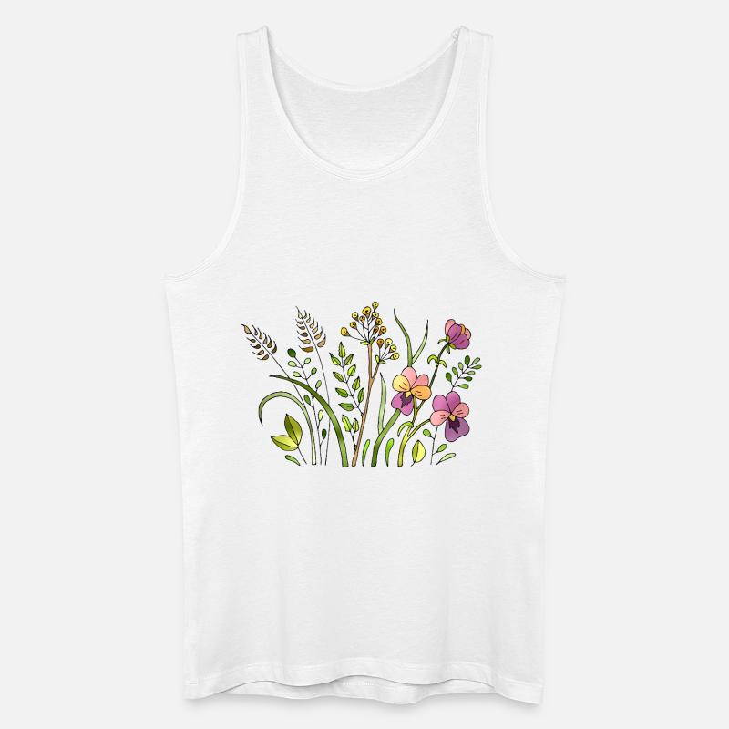 Blumen - Männer Bio Tank Top - Weiß