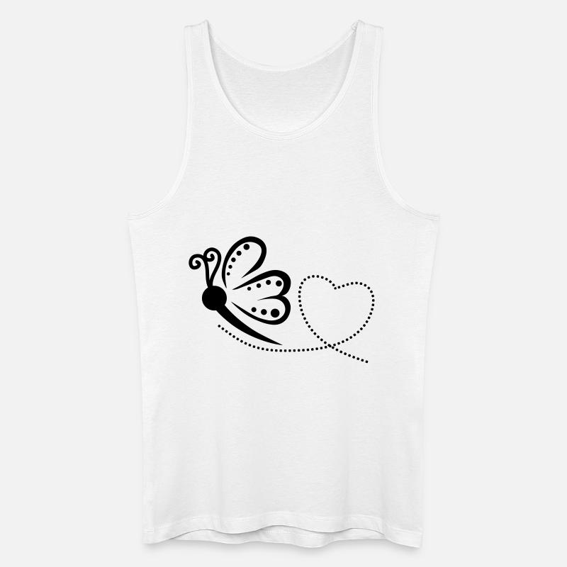 Butterfly heart design - Männer Bio Tank Top - Weiß