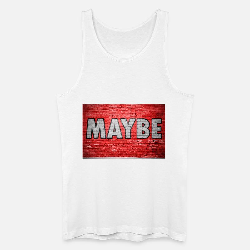 Maybe Ziegelsteinmauer Graffiti - Männer Bio Tank Top - Weiß
