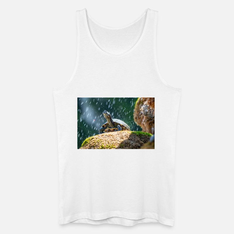 Gelbbauch-Slider Trachemys scripta scripta - Männer Bio Tank Top - Weiß