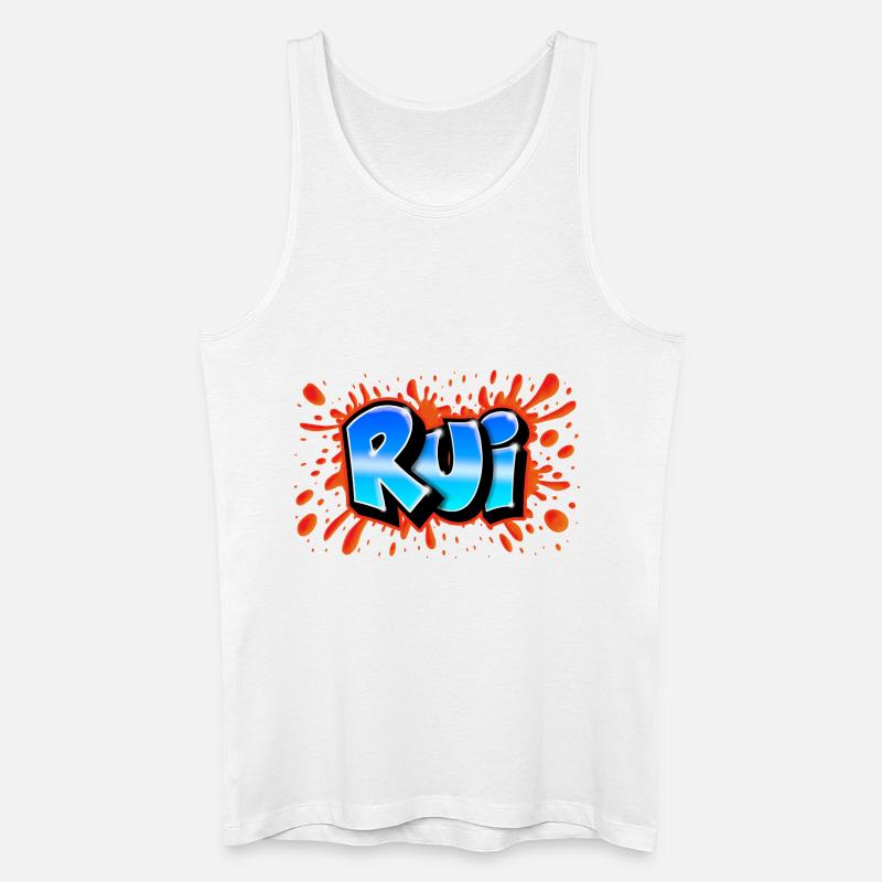 Rot Rui+splash Name Graffiti - Männer Bio Tank Top - Weiß