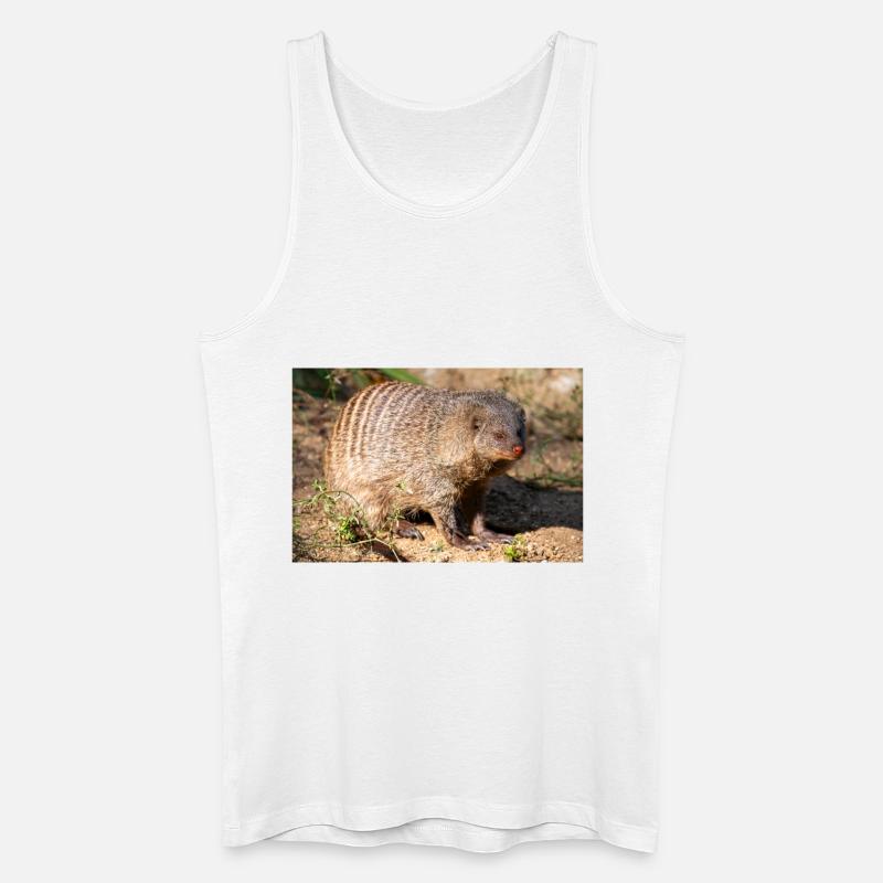 Gebänderte Manguste oder Zebramanguste Zebramanguste - Männer Bio Tank Top - Weiß