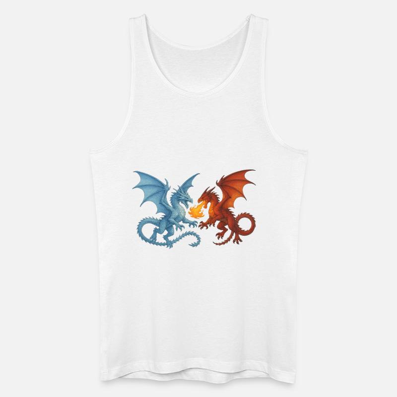 Drachenkampf - Männer Bio Tank Top - Weiß