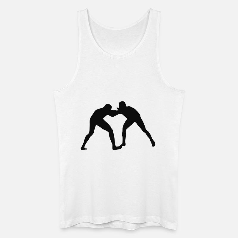 Grappling Stand Up Silhouette - Männer Bio Tank Top - Weiß