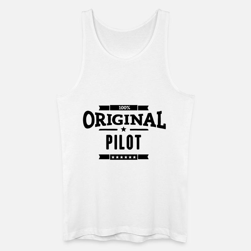 100% Pilot - Männer Bio Tank Top - Weiß