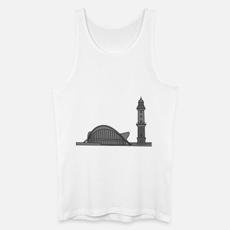 Leuchtturm Warnemünde 2 - Männer Bio Tank Top - Weiß