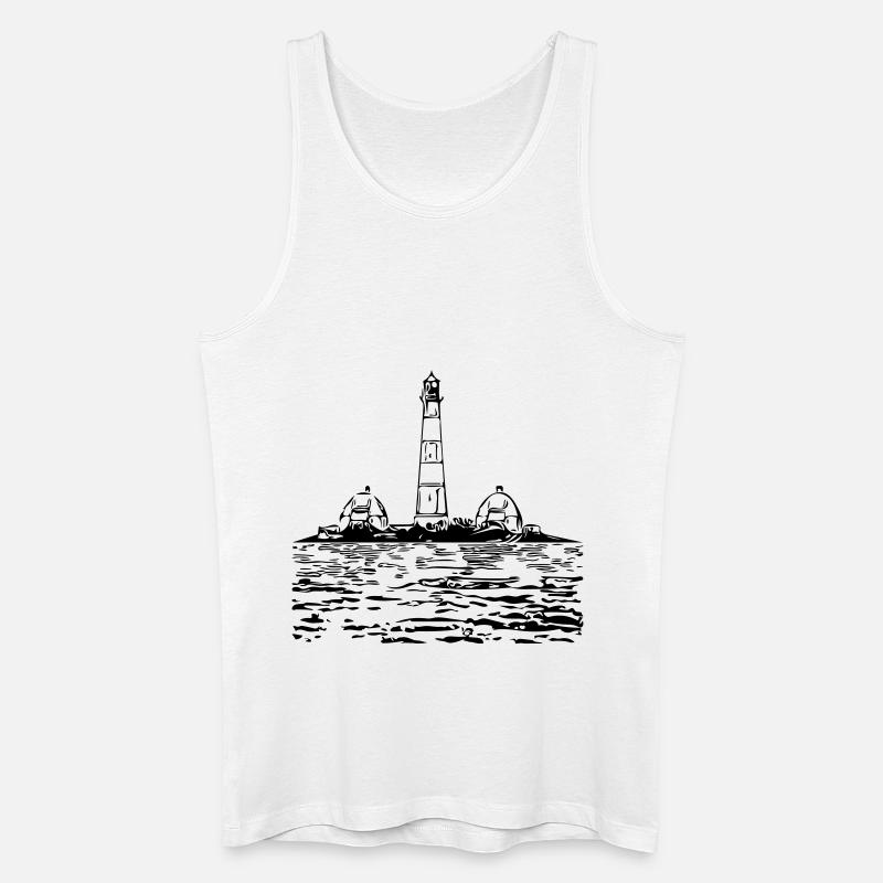 Leuchtturm im Meer - Männer Bio Tank Top - Weiß