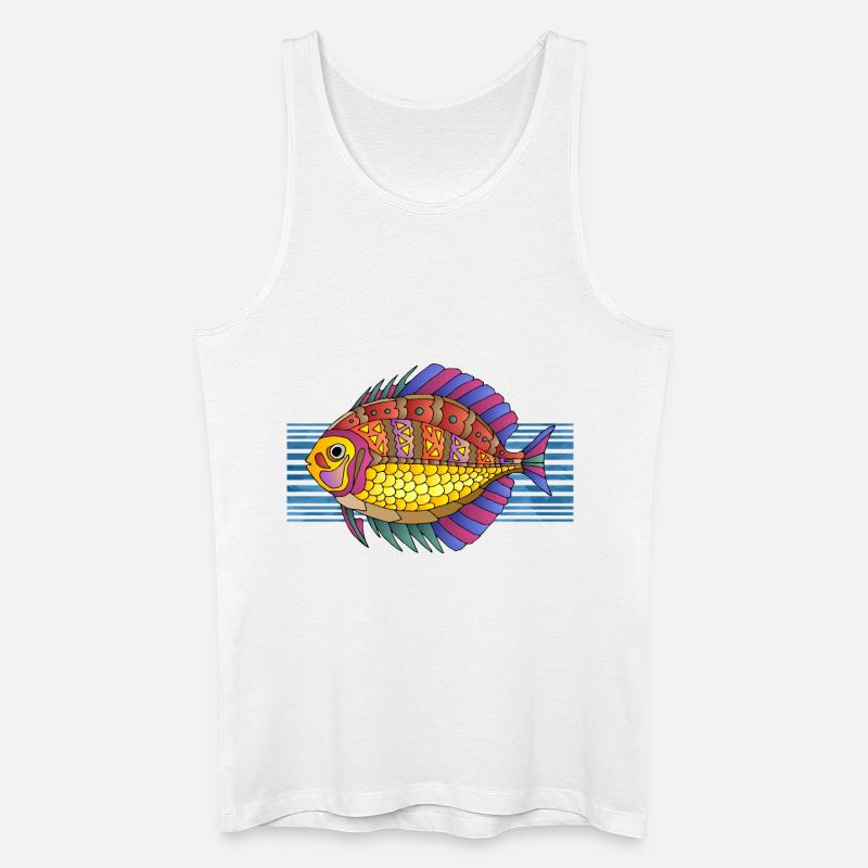 Fisch - Männer Bio Tank Top - Weiß