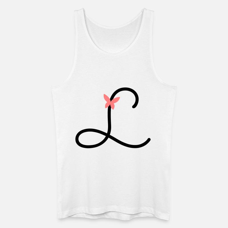 Buchstabe L Schmetterlingsbuchstabe - Männer Bio Tank Top - Weiß