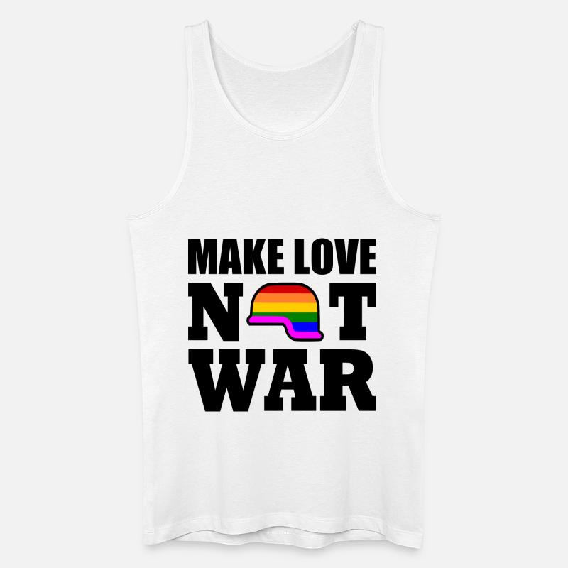 Make love not war - Männer Bio Tank Top - Weiß