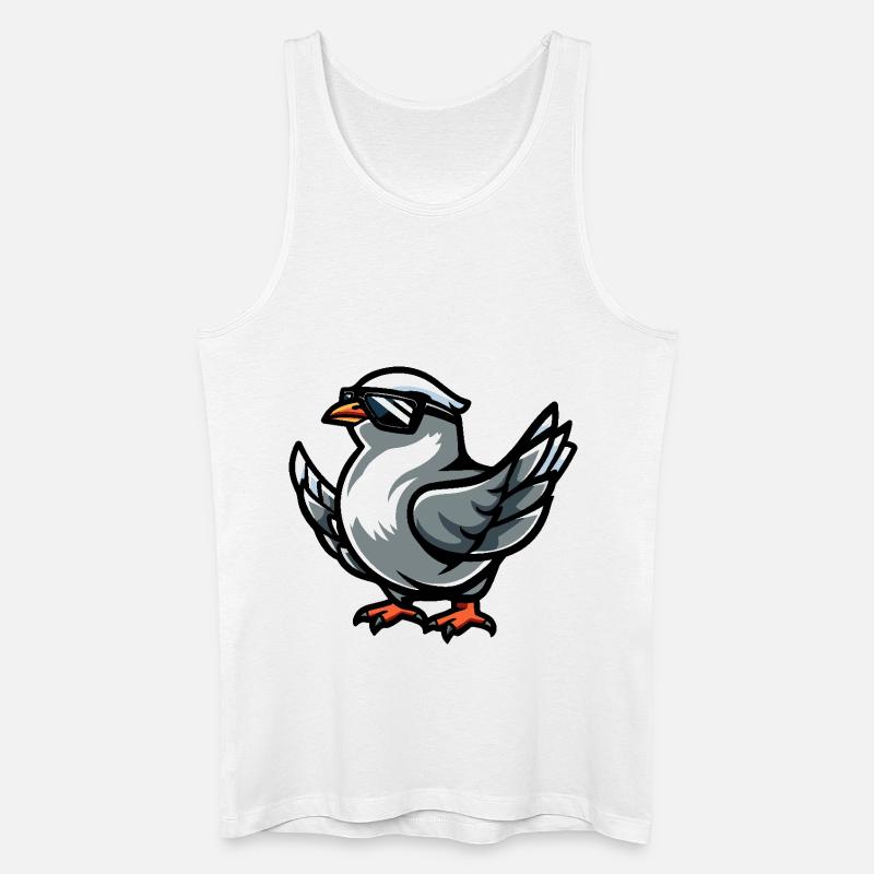 Taube Vogel Cool Comic - Männer Bio Tank Top - Weiß