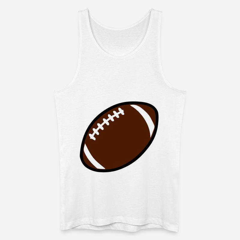 Rugby-Ball oder Fußball americain712 - Männer Bio Tank Top - Weiß