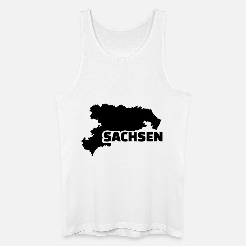 Sachsen - Männer Bio Tank Top - Weiß