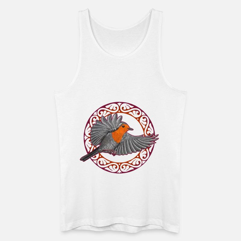 Rotkehlchen - Männer Bio Tank Top - Weiß