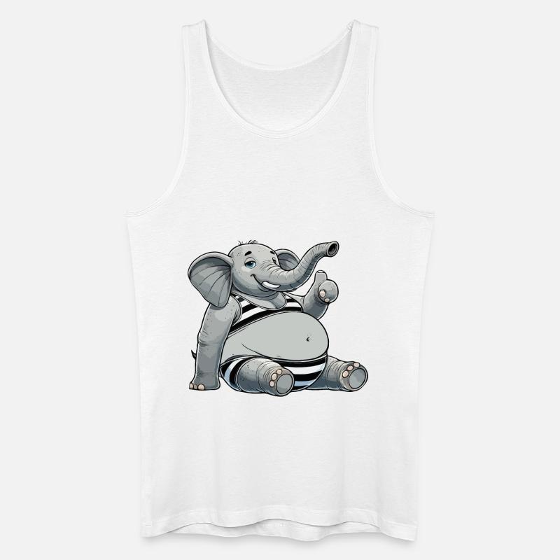 Elefant im Bikini - Männer Bio Tank Top - Weiß