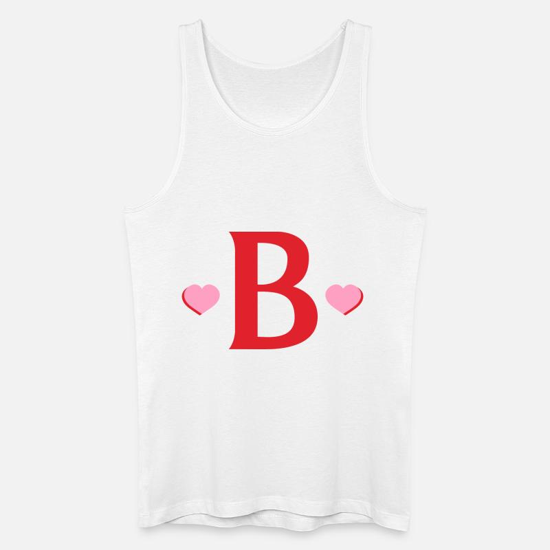 Buchstabe b rote Herzen - Männer Bio Tank Top - Weiß