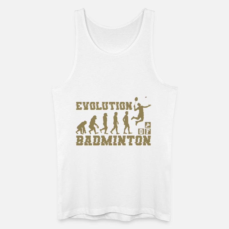 Badminton Evolution Silhouette - Männer Bio Tank Top - Weiß