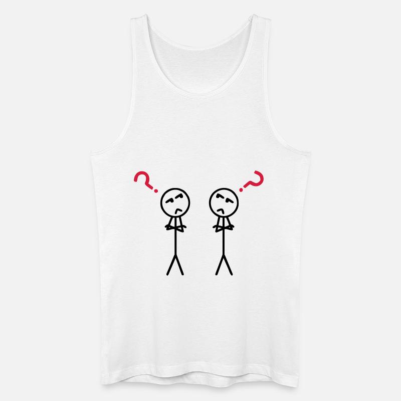 Questionmarks - Männer Bio Tank Top - Weiß