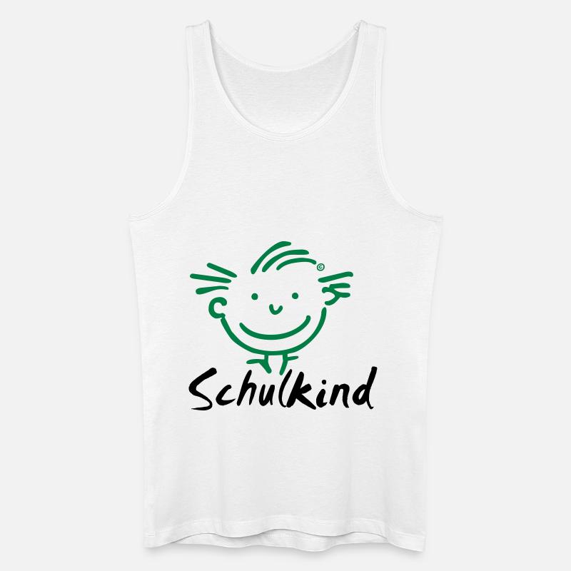 Junge Schulkind - Männer Bio Tank Top - Weiß