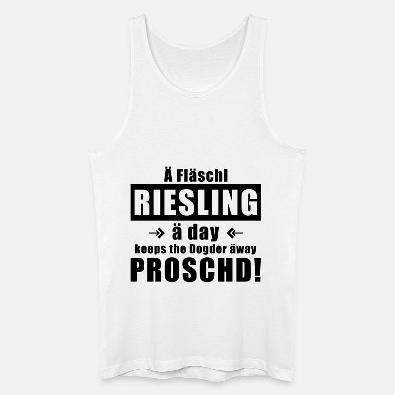 Fläschl Riesling a day! - Männer Bio Tank Top - Weiß