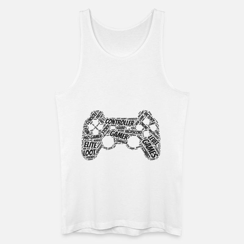 game controller wordart - Männer Bio Tank Top - Weiß