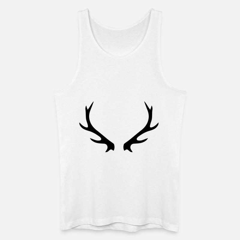 Hirschgeweih - Männer Bio Tank Top - Weiß