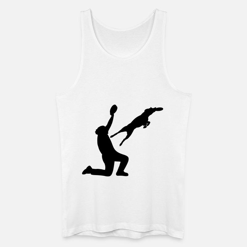 Dogfrisbee - Männer Bio Tank Top - Weiß