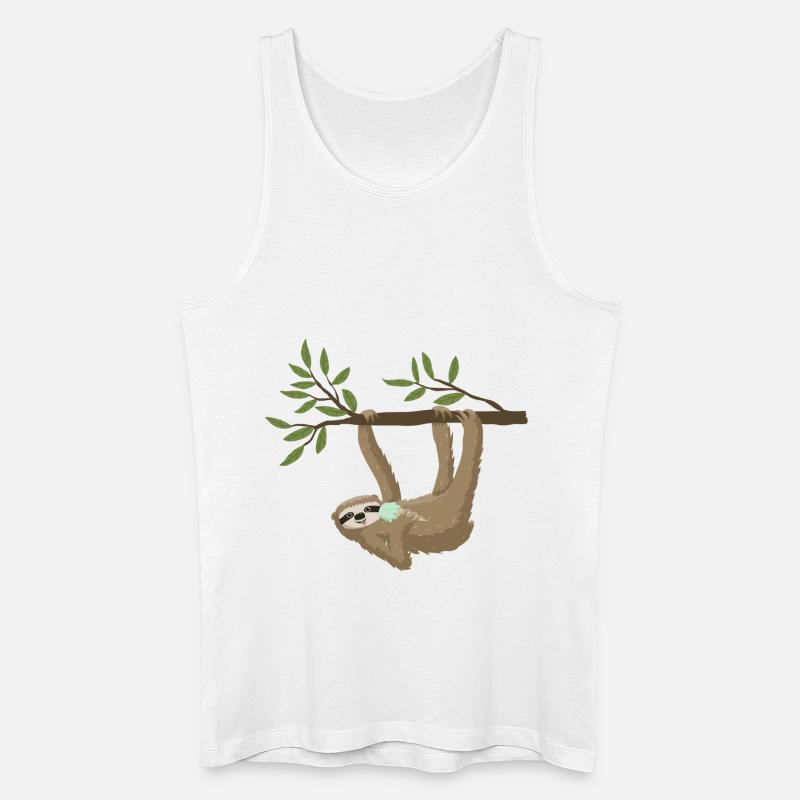 Faultier mit Eis - Männer Bio Tank Top - Weiß