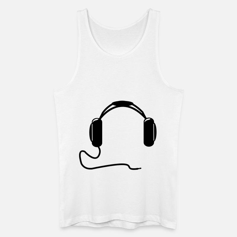 DJ Kopfhörer - Männer Bio Tank Top - Weiß