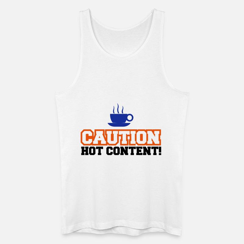 Caution Hot Content - Männer Bio Tank Top - Weiß