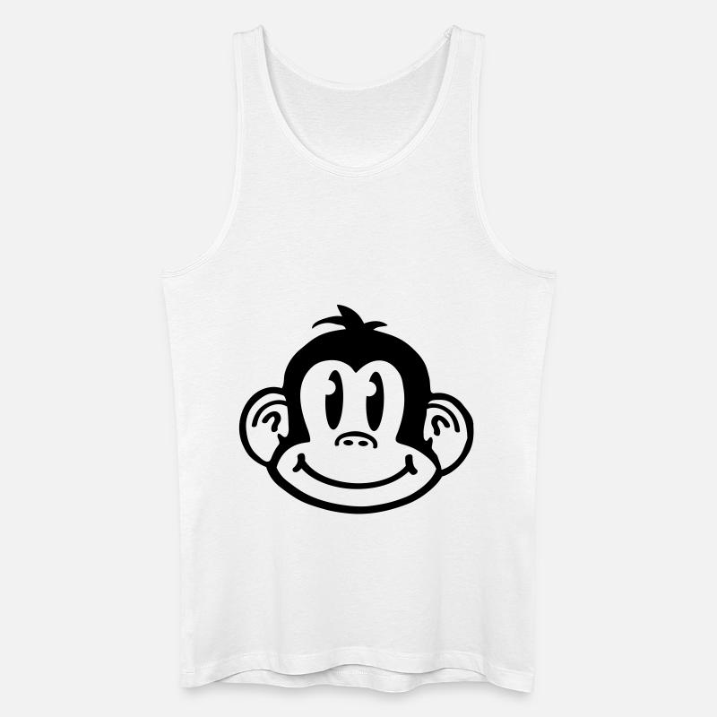 affe_comic_smiley_aq1 - Männer Bio Tank Top - Weiß