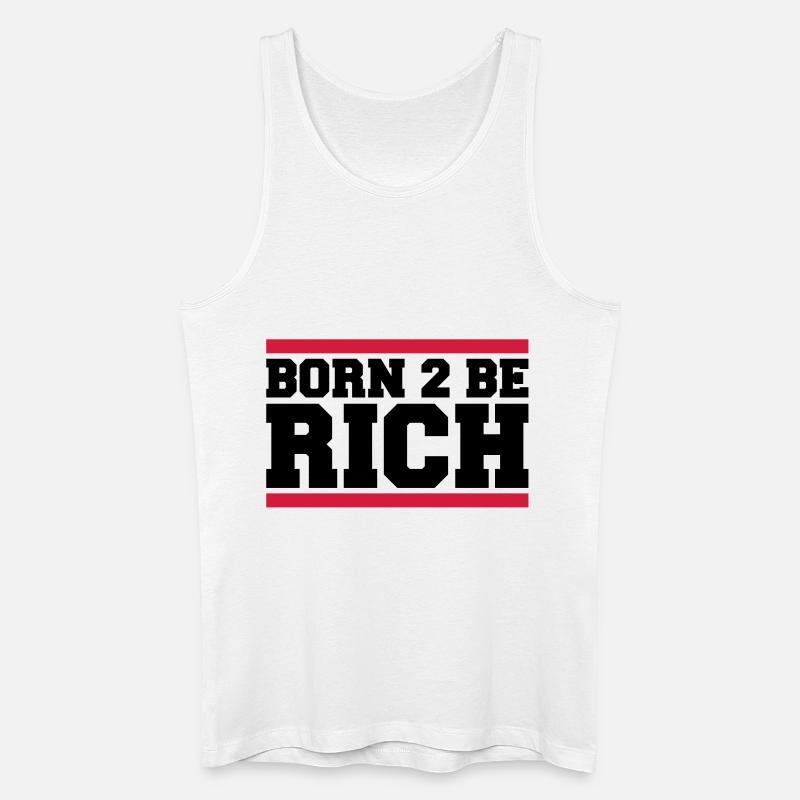 born_2_be_rich_qu2 - Männer Bio Tank Top - Weiß