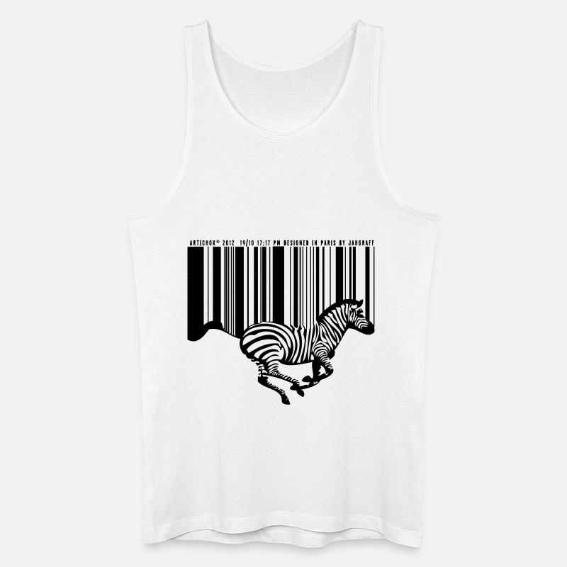 Zebra-Barcode - Männer Bio Tank Top - Weiß