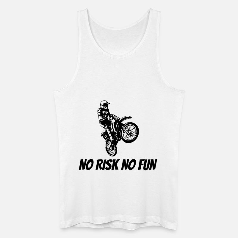 NO RISK NO FUN - Männer Bio Tank Top - Weiß
