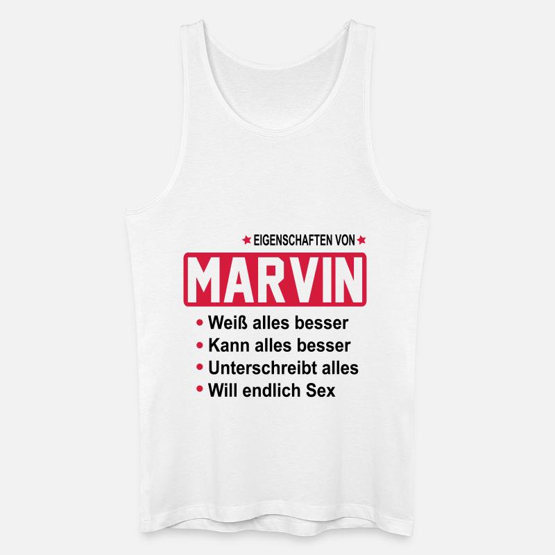 marvin - Männer Bio Tank Top - Weiß